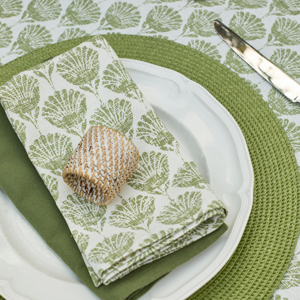 Walton & Co Olive Carnation Set of 4 Napkins